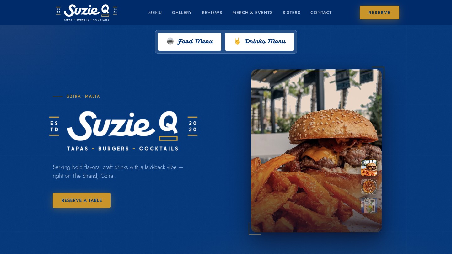 Suzie Q restaurant website